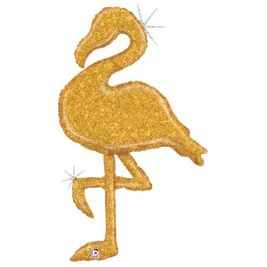 53" GOLD GLITTER FLAMINGO GLITTER HOLOGRAPHIC