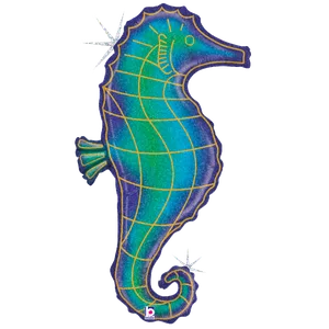 36" GLITTER SEAHORSE GLITTER HOLOGRAPHIC SHAPE 