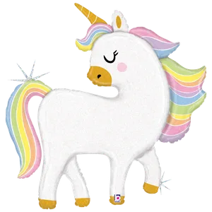 48" GLITTER PASTEL UNICORN GLITTER HOLOGRAPHIC SHAPE 