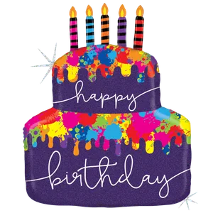 30" PAINT SPLATTER BIRTHDAY CAKE HOLOGRAPHIC SHAPE