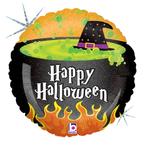 18" HALLOWEEN CAULDRON HOLOGRAPHIC