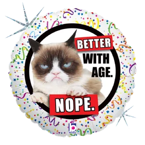 18" GRUMPY CAT BETTER WITH AGE - NOPE HOLOGRAPHIC