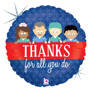 18" THANKS FOR ALL YOU DO HOLOGRAPHIC 