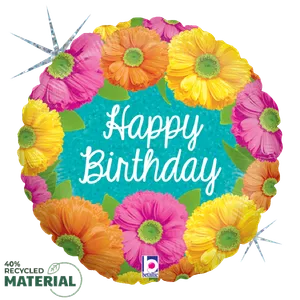 18" BRIGHT BIRTHDAY BLOOMS HOLOGRAPHIC