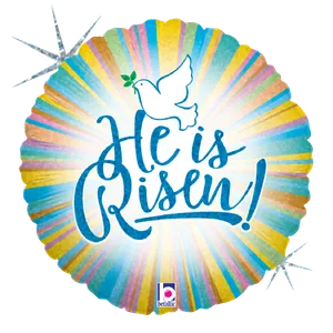 18" HE IS RISEN HOLOGRAPHIC