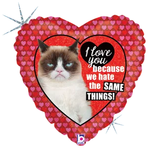 18" GRUMPY CAT LOVE HOLOGRAPHIC