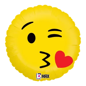 18" EMOJI KISS MAX FLOAT ROUND