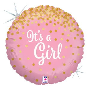 18" GLITTERING IT'S A GIRL HOLOGRAPHIC