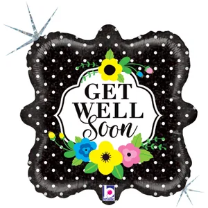 18" FLORAL GET WELL SOON HOLOGRAPHIC