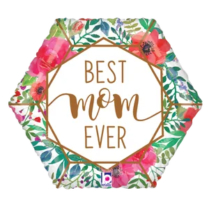 18" BEST MOM TERRARIUM HEXAGON 