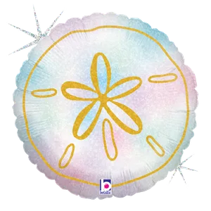 18" GLITTER SAND DOLLAR GLITTER HOLOGRAPHIC 