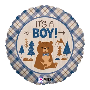 18" WOODLAND BABY BEAR MAX FLOAT ROUND