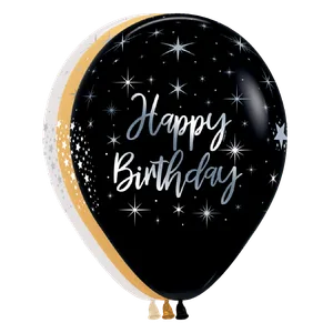 11" HAPPY BIRTHDAY RADIANT BLACK