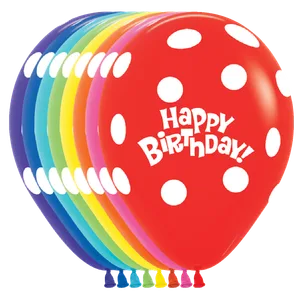 11" HAPPY BIRTHDAY WHITE POLKA