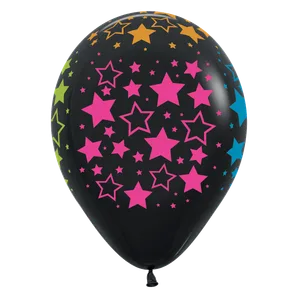 11" NEON BOLD STARS DELUXE BLACK