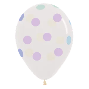 11" POLKA DOTS PASTEL CRYSTAL CLEAR