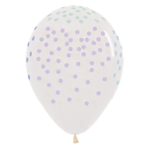 11" CONFETTI MULTICOLOR PASTEL CRYSTAL CLEAR