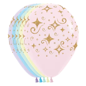 11" GOLDEN GLITTER DIAMONDS PASTEL MATTE