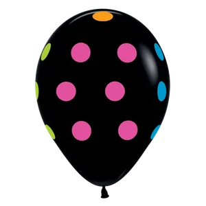 11" MULTI-COLOR NEON POLKA DOTS AROUND