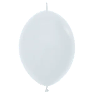 12" FASHION WHITE LINK-O-LOON - 50 CT