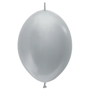 12" METALLIC SILVER LINK-O-LOON - 50 CT