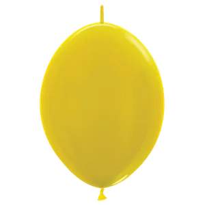 12" METALLIC YELLOW LINK-O-LOON - 50 CT