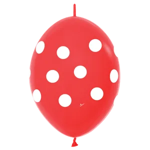 12" POLKA DOTS RED LINK-O-LOON