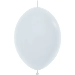 6" FASHION WHITE LINK-O-LOON - 50 CT