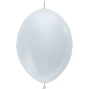6" PEARL WHITE LINK-O-LOON - 50 CT