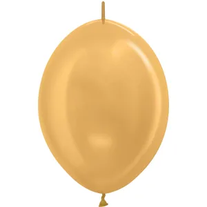 6" METALLIC GOLD LINK-O-LOON - 50 CT