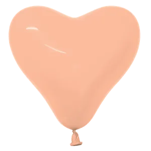 6" DELUXE PEACH-BLUSH HEART - 100 CT