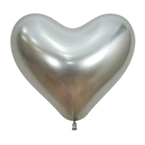 14" REFLEX SILVER HEART   - 50 CT