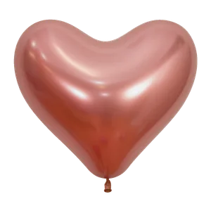 14" REFLEX ROSE GOLD HEART   - 50 CT