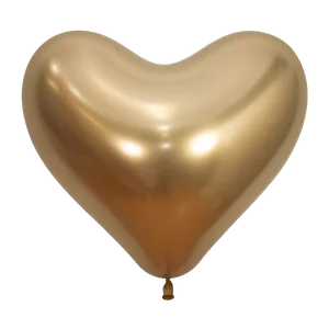 14" REFLEX GOLD HEART   - 50 CT