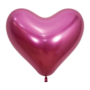 14" REFLEX FUCHSIA HEART  - 50 CT