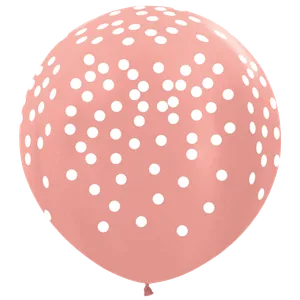 3' WHITE CONFETTI ROSE GOLD