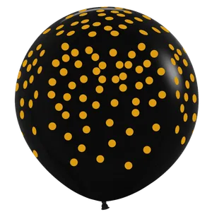 3' GOLD CONFETTI BLACK ALL OVER PRINT