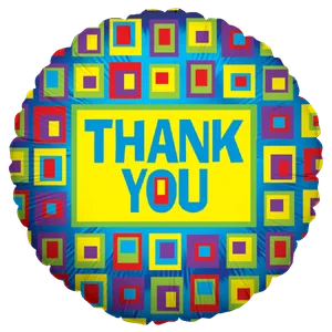 18" THANK YOU SQUARES SINGLE-SIDED 