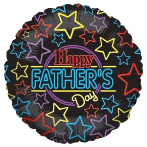 18" NEON DAD STARS SINGLE-SIDED 