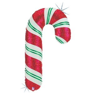 41" CANDY CANE HOLOGRAPHIC HELIUM SHAPE