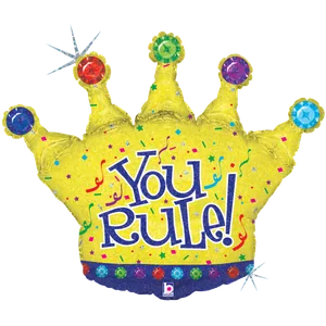 36" YOU RULE! HOLOGRAPHIC SHAPE 