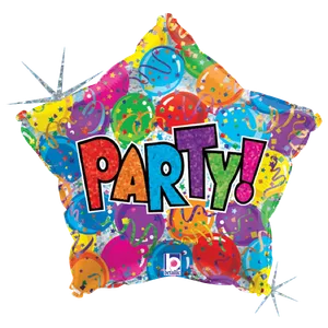 19" PARTY HOLOGRAPHIC STAR SHAPE