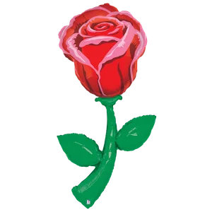 60" SINGLE RED ROSE FRESH PICKS HELIUM SHAPE