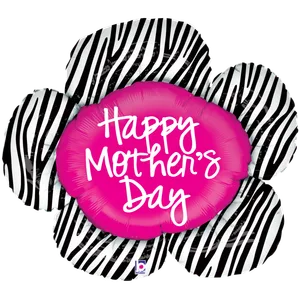 38" MOTHER'S DAY ZEBRA FLOWER HELIUM SHAPE