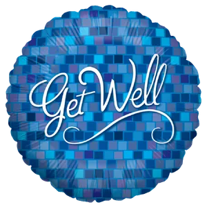 18" GET WELL BLUE SQUARES