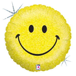 18" SMILEY FACE HOLOGRAPHIC
