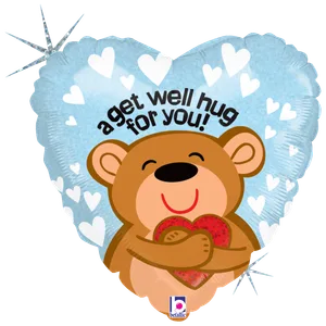 18" BIG HUG GET WELL HOLOGRAPHIC