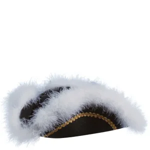 PIRATE HAT WITH WHITE FUR TRIM