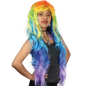 LONG STRAIGHT RAINBOW WIG