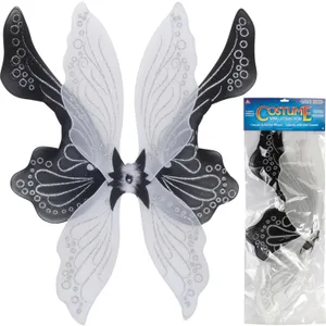 BLACK/WHITE FAIRY WINGS 28"